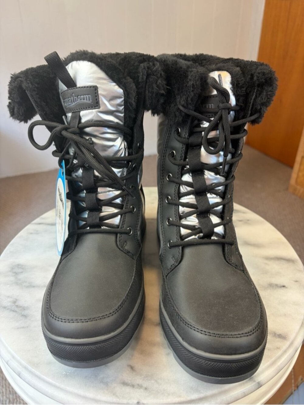 Aquatherm Minden Women’s Silver Black Winter Snow Boots Waterproof New size 9 - Picture 6 of 8